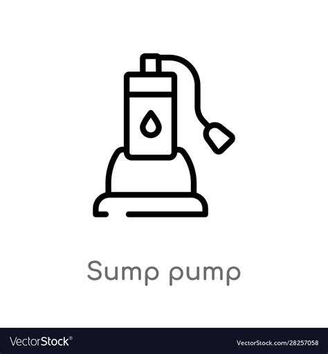 Outline Sump Pump Icon Isolated Black Simple Line Vector Image
