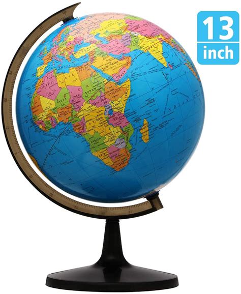 World Globe For Kids 13 Inch Educational Decorative Globes Of The World