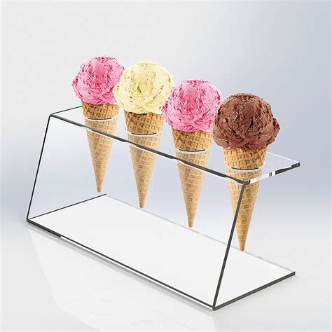Cone Acrylic Ice Cream Cone Chip Cone Holder Counter Top Display Stand Perspex Rack Amazon