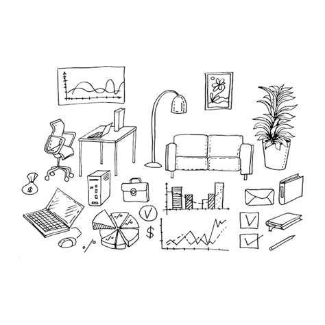 Premium Vector Furniture Interior Boho Hugo Style Scandinavian Doodle
