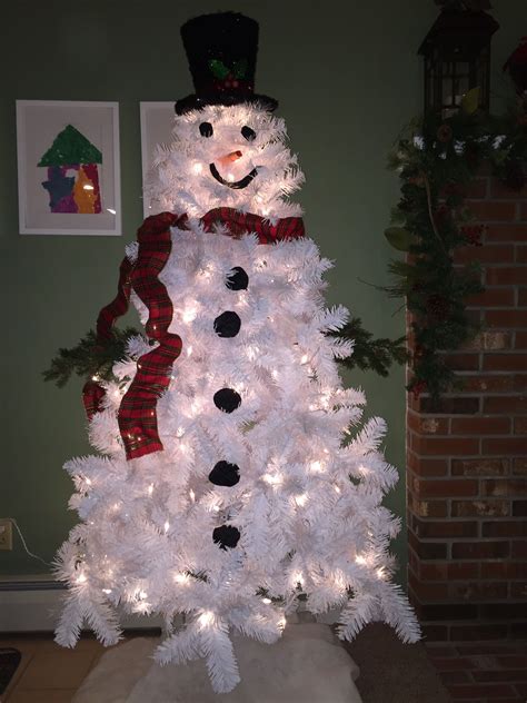White Christmas Tree Snowman Hes My Favorite Homemade Christmas
