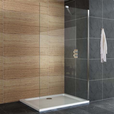 1200 X 700mm Designer Wetroom Easyclean Glass Screen Shower Enclosure With Acrylic Tray Set
