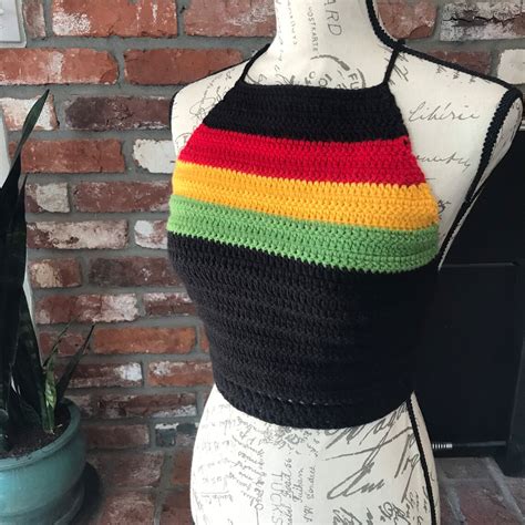 Bi Pride Halter Top Bi Pride Crop Top Crocheted Bi Flag Etsy