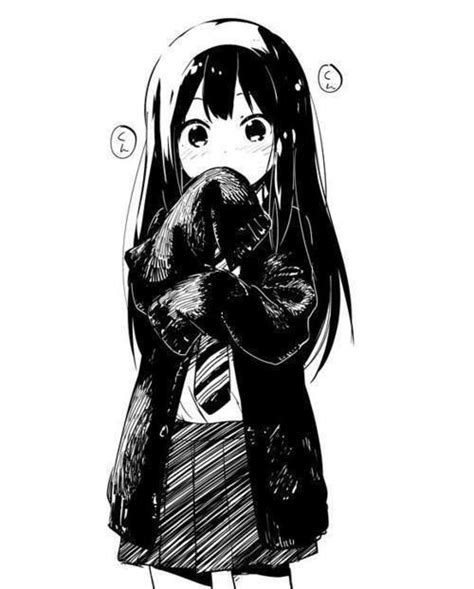 Kawaii Cute Anime Girl Drawing Black And White Anime Wallpaper Hd