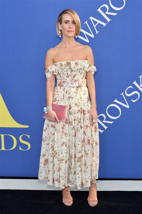 Sarah Paulson In Brock Collection Strapless Dress Formal Fashion