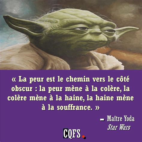 Maître Yoda La Peur Est Le Chemin Vers Le Côté Obscur Inform