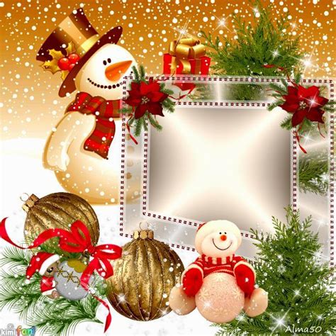 Christmas Is Here Snowmen Christmas Card Frame Click To Add Your Own