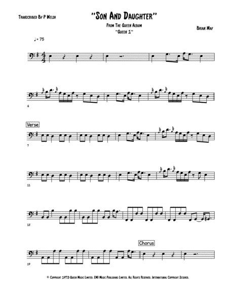 Son And Daughter Sheet Music Queen Instrumental Solo