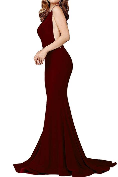 Mermaid Bridesmaid Dresses Long Bodycon Stretchy Formal Gowns For Wedding Backless Prom Party Gown