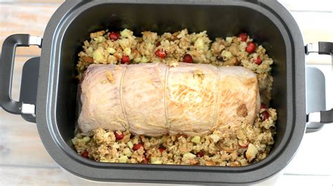 This is one of those 3 ingredients recipes. Crock Pot® Apple Cranberry Stuffed Pork Loin - Flour On My Face