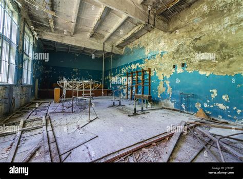 Gym In Abandoned High School Of Chernobyl 2 Military Base Chernobyl