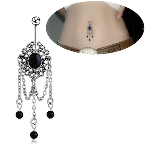 Belly Chain Belly Button Ring Body Jewelry Piercing Navel Ring With Tassel Dangl On Aliexpress