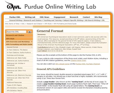 Apa Reference Format Purdue Owl