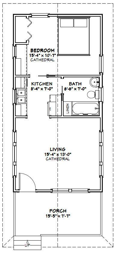 16x32 House 16x32h2d 511 Sq Ft Excellent Floor Plans Shed