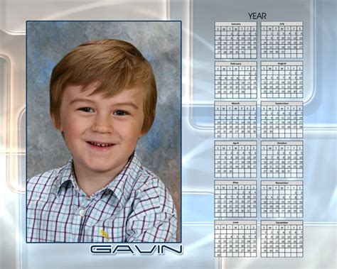 8x10 Calendar Photo Templates For School Portraits