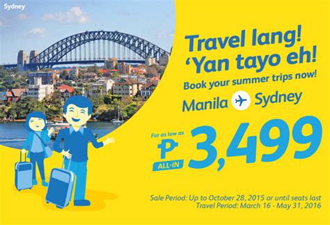 Cebu Pacific Promo Ticket Manila To Sydney 2016 Piso Fare Promo 2020