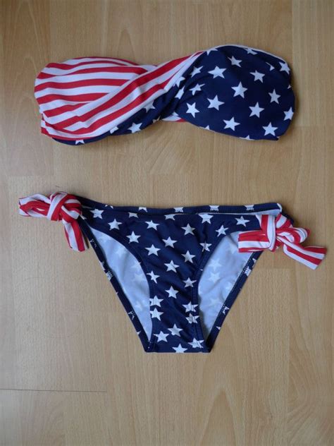 usa american flag bikini bandeau stars and stripes bathing etsy american flag bikini