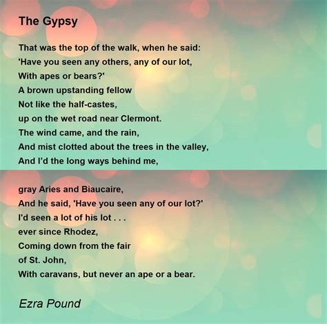 The Gypsy Poem By Ezra Pound Poem Hunter