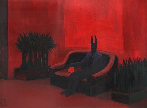 Jareckiworld Joanna Karpowicz Anubis On The Red Couch Acrylic On