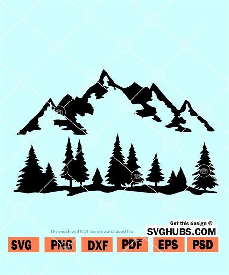 Mountains Svg Mountain Forest Svg Pine Trees Svg Cut Vrogue Co