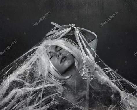 Woman Caught In Spider Web Stock Photo By ©outsiderzone 49636011
