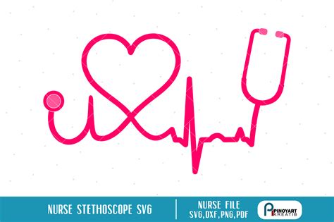 Nurse Heart Stethoscope Svg For Cricut