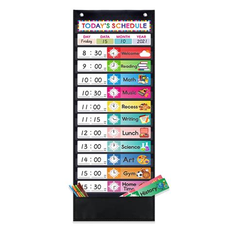 Buy Daily Schedule Pocket Chart Kids Schedule Pocket Chart With 15 Dry