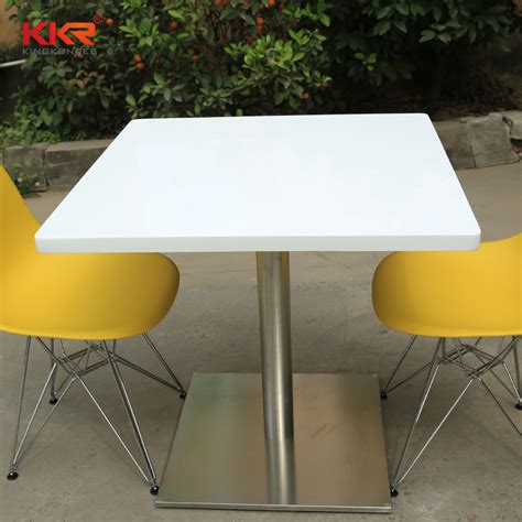 Fast Food Restaurant Corian Solid Surface Dining Table And Chair