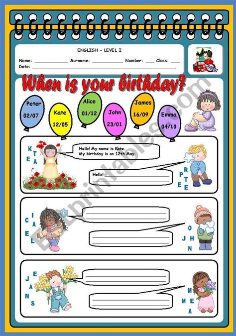 When Is Your Birthday Esl Worksheet By Xani Vocabulary Worksheets