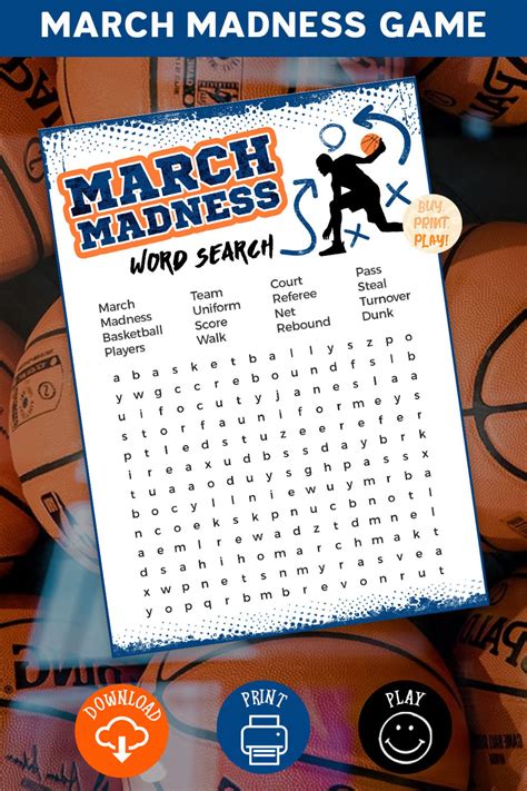 March Madness Word Search 2022 Ncaa Basketball Tournament Etsy
