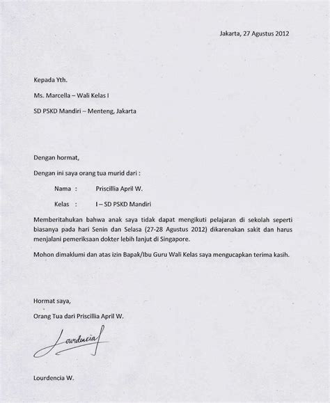 Contoh Surat Izin Sakit Sekolah | Akurat - Faktual - Elegan Moltoday.com