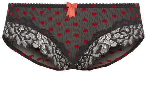 Kelly Brook For New Look Lingerie Collection Red Heart Lace Briefs
