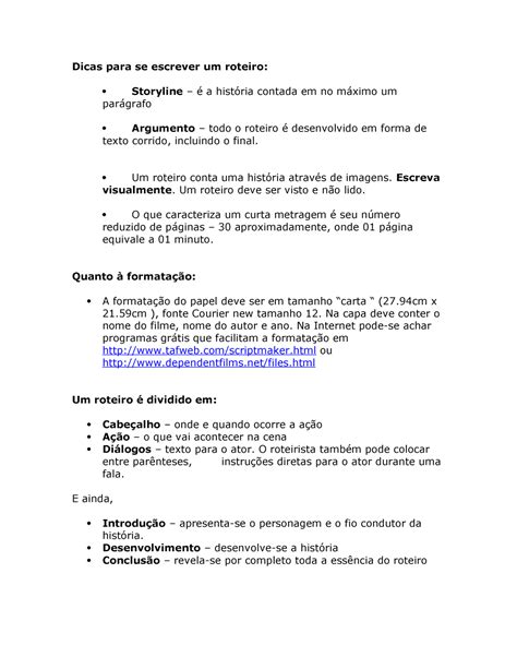 Dicas De Como Escrever Um Roteiro Anotações 3 Semestre Dicas Para Se Escrever Um Roteiro