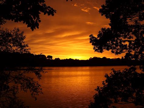 Download Wallpaper 1024x768 Lake Sunset Trees Horizon Evening