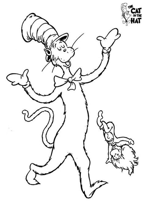 Printable Cat In The Hat Coloring Pages Denzelilwells