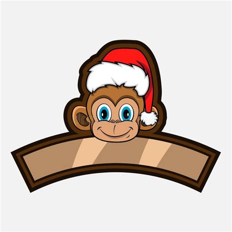 Monkey Head Character Logo Icon Watermark Badge Emblem And Label