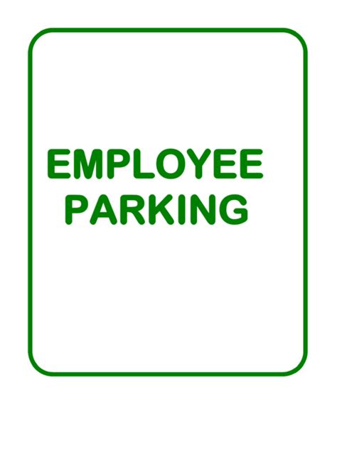 Employee Parking Sign Printable Pdf Download