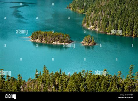 Diablo Lake Islands From Overlook Ross Lake National Recreation Area