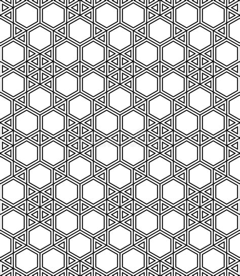 Vector Modern Seamless Geometry Pattern Hexagon Black And White