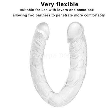 double ended jelly dildo long dongs anal plug prostate massage sex toys white picture 7 of 8