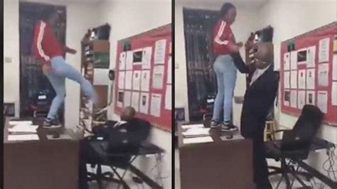 Viral Video Shows Teen Slapping Kicking At Teacher As She Stands On