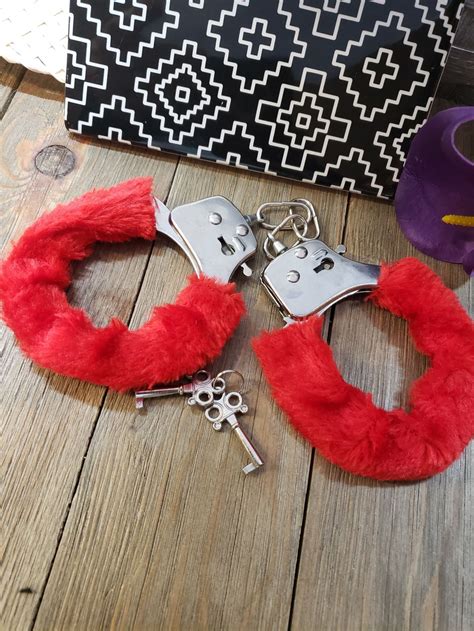 Red Furry Handcuffs Handcuff Personalized Kinky Sex Toys Etsy
