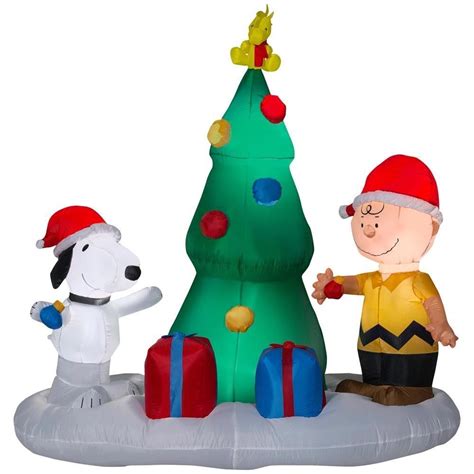 Inflatable Snoopy Charlie Brown Christmas Tree Airblown Peanuts Led