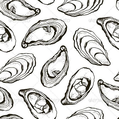 Oysters Pattern Oysters Drawings Illustration