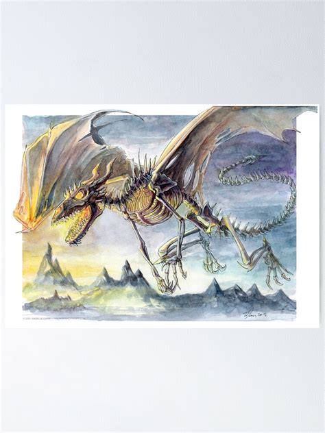 Skeletal Dragon Poster By Drakhenliche Redbubble