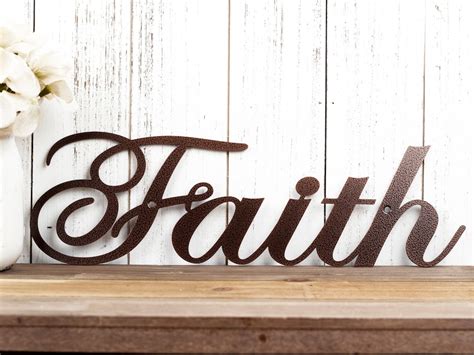 Faith Metal Wall Art Metal Sign Faith Sign Spiritual Etsy