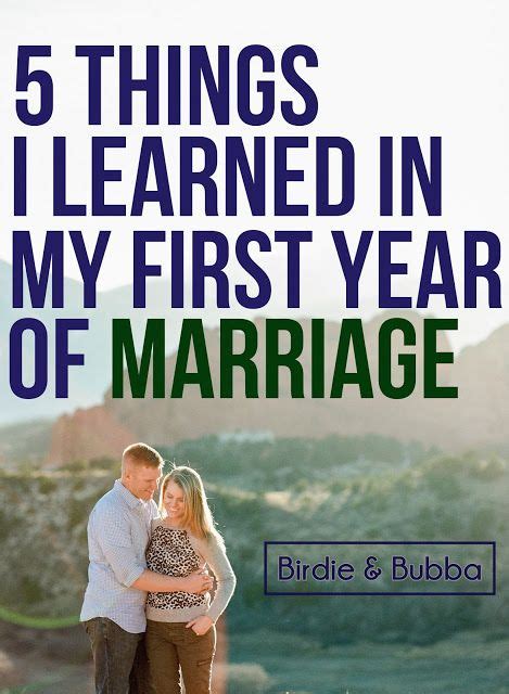 5 Things I Learned In My First Year Of Marriage ~ Birdie And Bubba
