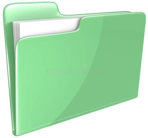 Carpeta Abierta Del Verde Con El Papel Stock De Ilustración