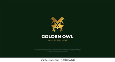 Golden Owl Logo Abstract Concept Golden Stock Vector Royalty Free