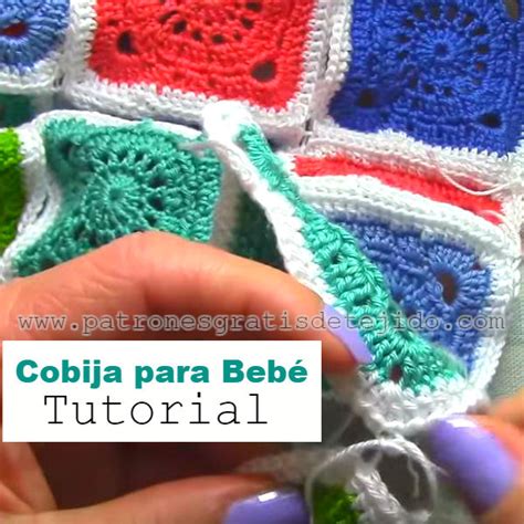 Cobija Crochet Con Cuadros Para Bebé Tutorial Crochet Y Dos Agujas